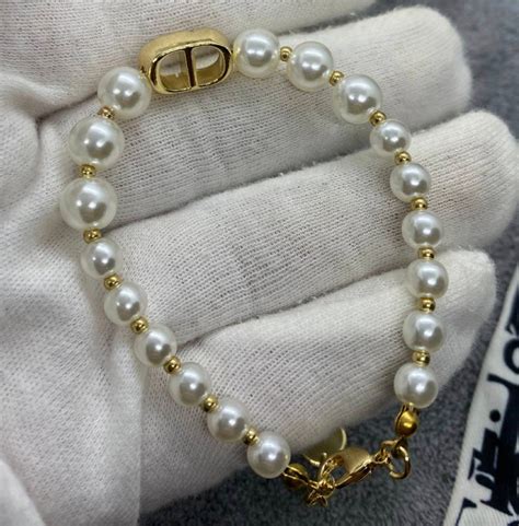 dior bracelet with diamonds|christian dior pearl bracelet.